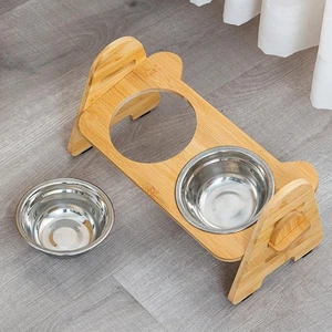 Elevated Tilted Cat Bowl Pet Food Water Dish Adjustable Raised Dog - Picture 1 of 6