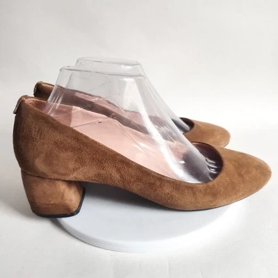 Zapatos de salón para mujer Kate Spade New York Beverly de tacón ancho gamuza color camel talla 8 M Foto 1 de 4
