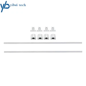 2Pcs Rail Guide 8×600mm w/ 4 SCS8UU Bearings & SK8 Rail Support For CNC Machines - Picture 1 of 12