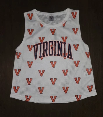 NWOT WOMENS RIVALRY THREADS VIRGINIA CAVALIERS MESH CROPPED JERSEY TOP SIZE S... - Image 1 of 3