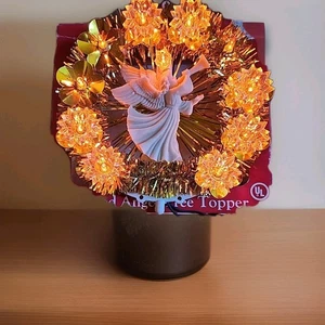 Vintage Lighted Angel Tree Topper 8" circle - Picture 1 of 3
