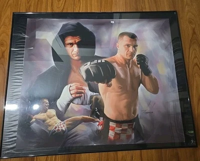Jiang Zunzhong Signed Art Poster Mirko Cro Cop MMA UFC PrideFC - Image 1 of 2