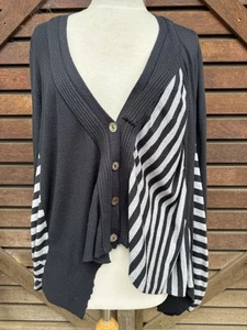 Jimmy Jean Women’s Asymetrical Wool Blend Jumper Cardigan Size 14 Grey And Black - Picture 1 of 8