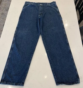 Wrangler Carpenter Denim Blue Jeans Size 38x34 (38Wx33L Actual) - Picture 1 of 13