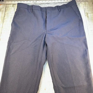 Pantalones de vestir Galaxy by Harvic 36x30 para hombre negros frente plano pantalones de ajuste clásico - Imagen 1 de 4