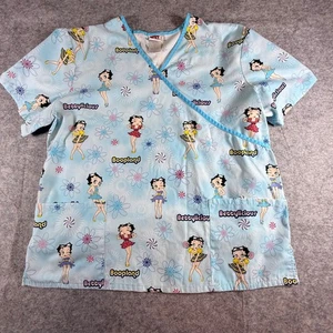 Blusa Médica Betty Boop Mujer XL Azul Claro Boopland Bettilicious Estampado Dibujos Animados - Imagen 1 de 10