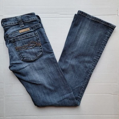 Jeans Vaquera Tuff Co Mujer W27 L33 Bootcut Elastizados Lavado Oscuro Western Rodeo LEER Foto 1 de 4