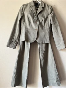 NWT $187 The Limited Pant Suit with Blazer Slate Pinstriped Size 12 - Picture 1 of 12
