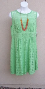 Dressbarn NEW mint green eyelet lace dress plus size 18w 1x stretch lined NWT - Picture 1 of 9