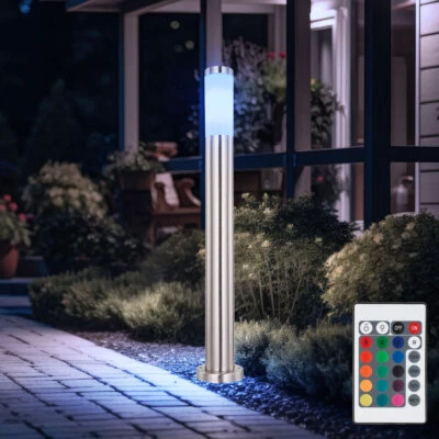 Wegelampe Außenstehleuchte Gartenlampe RGB LED dimmbar Fernbedienung H 80 cm - Bild 1 von 4