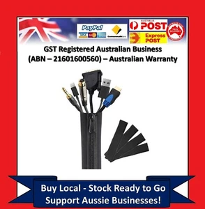 50cm Cable Management Organizer Neoprene Cord Wire Cover Hider Sleeves PC TV CY - Picture 1 of 7