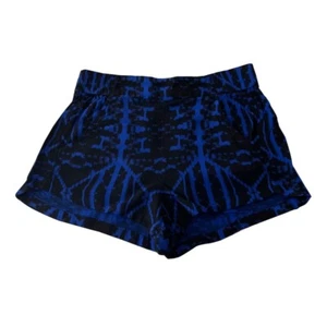 Womens Express XS Black Blue Abstract Pull on High Rise Shorts Rayon - Picture 1 of 4