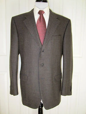 $1550 CORNELIANI MEDIUM / DARK BROWN WEAVE WOOL SPORT COAT ITALY 42 L - Image 1 of 4