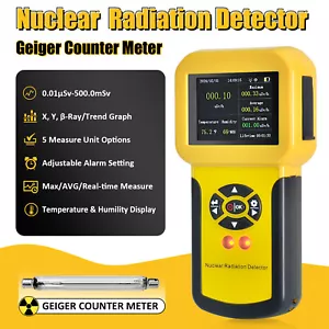Geiger Contatore Rilevatore Radiazioni Nucleari Tubo GM Beta β Y Monit Dosimetro a Raggi - Foto 1 di 11