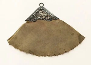 = Antico tergicristallo per penna stilografica vittoriano in sterling e camoscio, a forma di ventaglio - Foto 1 di 12