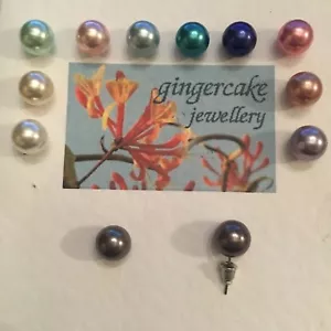 PENDIENTES SIMPLES LG ACRÍLICO PERLA BOLA 18 colores U ELIGE 9,5 mm RESPALDOS DE CAMPANA - Imagen 1 de 36