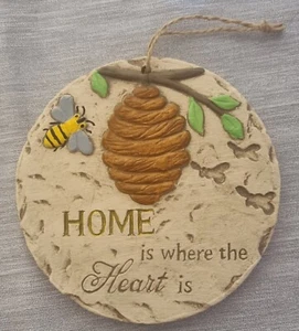 LATEX MOULD SMALL "HOME IS WHERE THE HEART IS" PLAQUE 15CMS DIAMETER - Picture 1 of 2