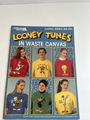Looney Tunes in Waste Canvas 2564 Bugs Taz Tweety Marvin Road Runner Elmer - Image 1 of 2