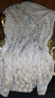 bugatti Felldecke Wohn Decke Kunstfell flauschig natur ecru 150 cm x 200 cm - Bild 1 von 4