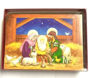 Nella Mangiatoia Scatola Di Cartoline Di Natale 6,5x4,5” Buste Vermont Natale - Foto 1 di 3