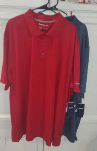 NEW Mens Reebok Golf Short Sleeve Polo Bundle, 2 Polos, Red/Blue, Size 3XL - Picture 1 of 10