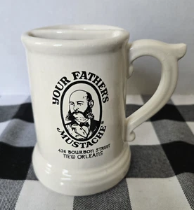 VTG Your Father's Mustache Shaving Beer Mug 426 Bourbon Street New Orleans - Picture 1 of 5