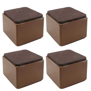 4 Pcs Self-Adhesive Furniture Bed Risers Square Heavy Duty Carbon Steel Sofa ... - Picture 1 of 5
