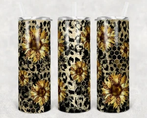 20oz Skinny Tumbler | Skinny | Becher | Honeycomb | Leopard | Sunflower - Bild 1 von 1