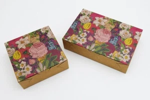 Bäckerei Box für Cupcake Plätzchen Party Geschenk / mehrfarbig geblümt / 2 Größen / 10er Pack - Bild 1 von 6