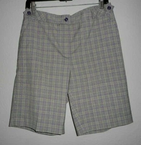 EP Pro PLAID STRETCH PEARL GRAY Bermuda SHORTS SZ 8 NWT NEW - Picture 1 of 7