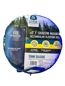 Sierra Designs Shadow Mountain Rectangular Adult Sleeping Bag 45 Degrees NEW