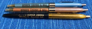 Vintage Pen Lot Derrick Liquors & Deli Bakersfield California Advertising 971A - Picture 1 of 2