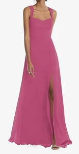 AFTER Six 1558 Chiffon Sweetheart Sleeveless Tea Rose Pink Formal Gown Sz 0 NWT - Picture 1 of 8