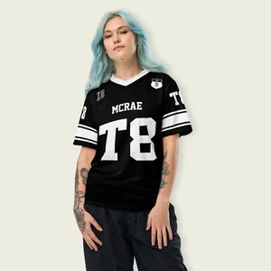 Tate Mcrae Football Jersey Men And Women Racing Shirt V-neck Loose Oversized - Picture 1 of 5