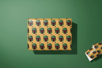 Star Wars Wrapping Paper - Boba Fett - Hand Made - Star Wars - Gift Wrap - - Image 1 of 2