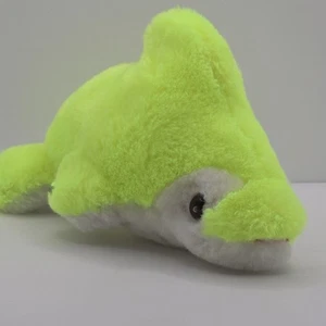 Vintage Neon Dolphin Stuffed Plush Porpoise Miniature Nanco - Picture 1 of 11