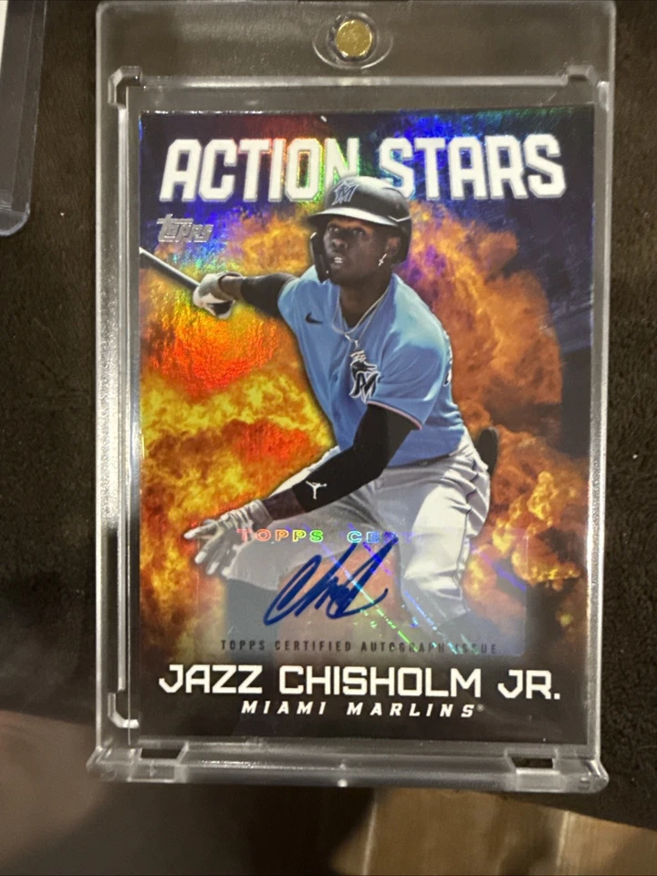 2023 Topps Chrome Action Stars Jazz Chisholm Jr Auto NY Yankee  AS-30 JC 22/25 - Image 1 of 3