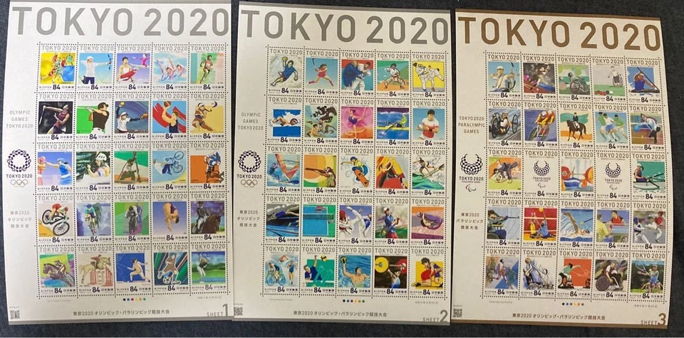 3 types stamp Sheets Set, TOKYO Olympic Games 2020 No.1-3, Sport Japan Stamp new - Image 1 of 1