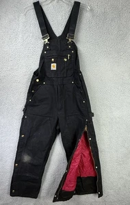 Carhartt Latzhose Herren 34x28 schwarz R41 BLK isoliert gesteppt gefüttert Workwear Bib - Bild 1 von 22