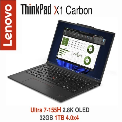 ThinkPad X1 Carbon Gen 12 Ultra 7 155H 2.8K OLED 32GB 1T 4Y PremierPlus Warranty - Image 1 of 4
