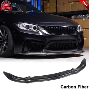 For BMW F80 M3 F82 F83 M4 2014-19 Real Carbon Front Bumper Lip Spoiler Body Kit - Picture 1 of 12