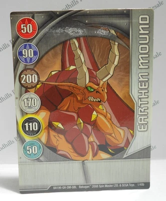 Bakugan Card - Earthen Mound - Silver Gate Card - BA196 - 1/48b - 2008 - Image 1 of 2