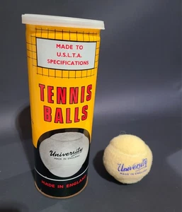 Vintage VERY RARE University Metal TENNIS BALL CAN Tin ~ England - Picture 1 of 7