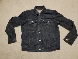 LEVI STRAUSS Stretch Jacket Womens Black Denim Trucker Jean Classic Size Medium - Picture 1 of 19