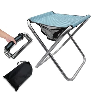 Folding Camping Stool, 16 Inch Tall Portable Folding Stool Aluminum Alloy Lig... - Picture 1 of 6
