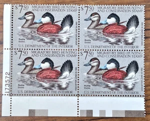 US STAMP #RW48 1981 Plate# Block - US Federal Duck Stamp MNH FREE SHIPPING - Picture 1 of 2