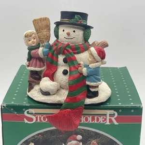 vintage christmas stocking hanger holder frosty snowman  1993 - Picture 1 of 11