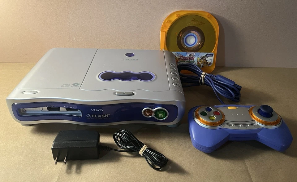 VTech V Flash Gaming Console W/ Controller, Scooby Doo Game, & Power Cord WORKS! - Image 1 of 4