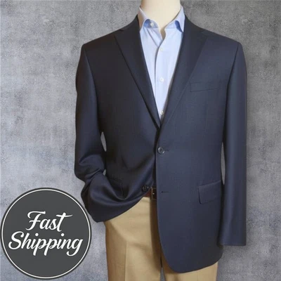 JOS A BANK Men's 46R Slim Fit Navy/Blue Wool Blazer Sport Coat 2 Button Jacket - Image 1 of 4