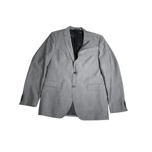 Hugo Boss Blazer Gray Woven Lanificio Tesse Biella Wool Blend Sport Mens 42L - Picture 1 of 13